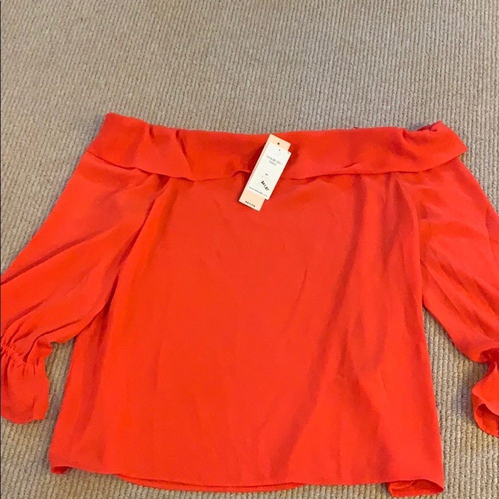 Banana republic orange polyester 3/4 length top